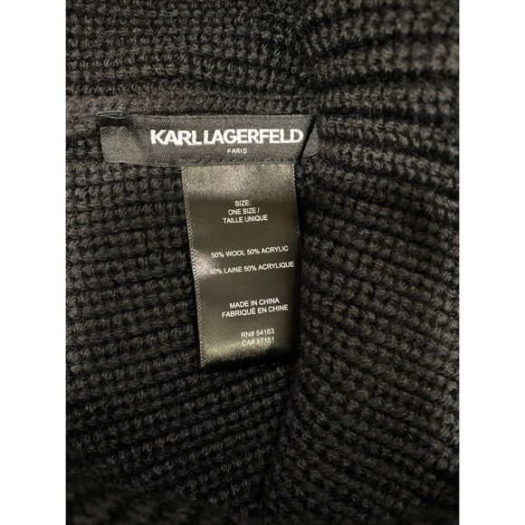 KARL LAGERFELD PARISRibbed Wool Blend Beanie - Picture 6 of 6